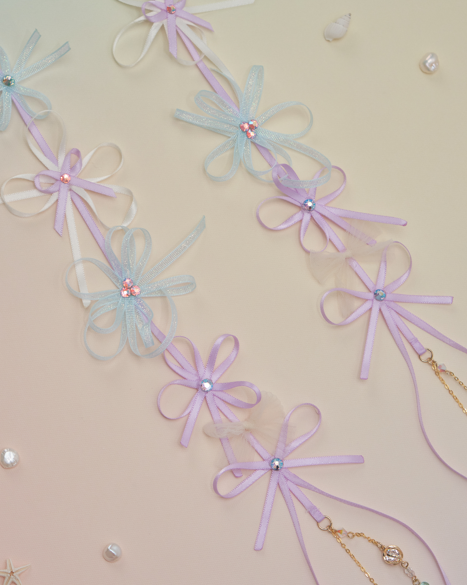 11098 Undersea Garden Ribbon Bobby Pin /Set