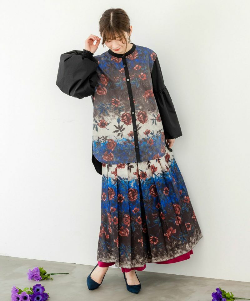 預購 - Scolar花朵和蝴蝶雙面長裙