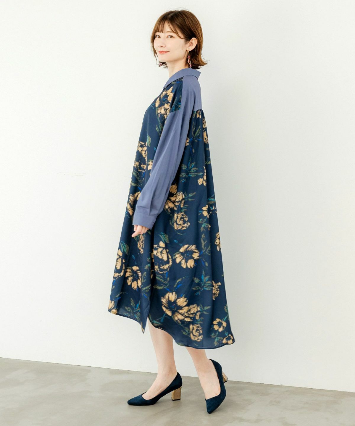 預購 - Scolar華麗花卉圖案連身裙