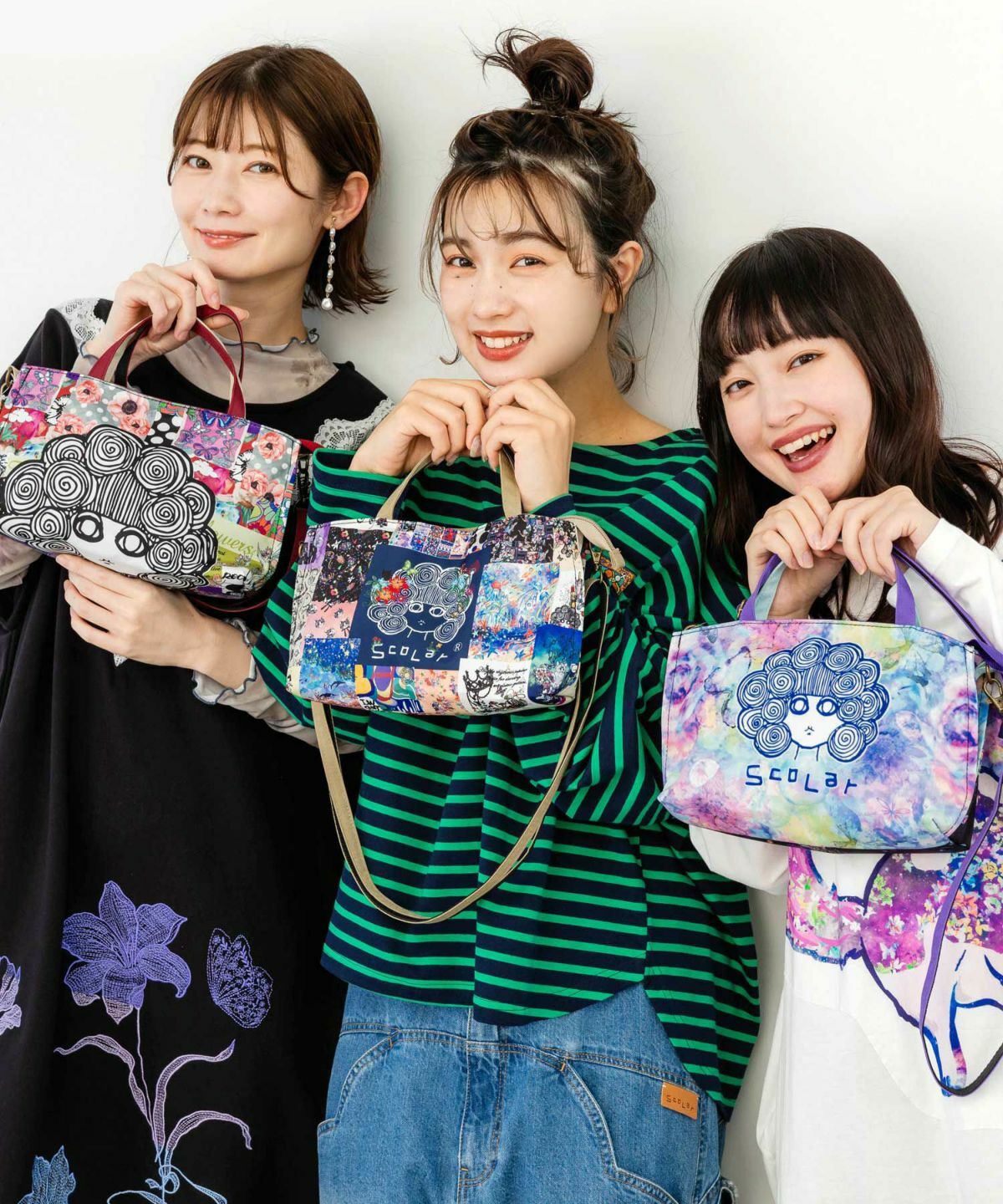 預購 - 花卉圖案Scolar-chan雙面印花2WAY袋