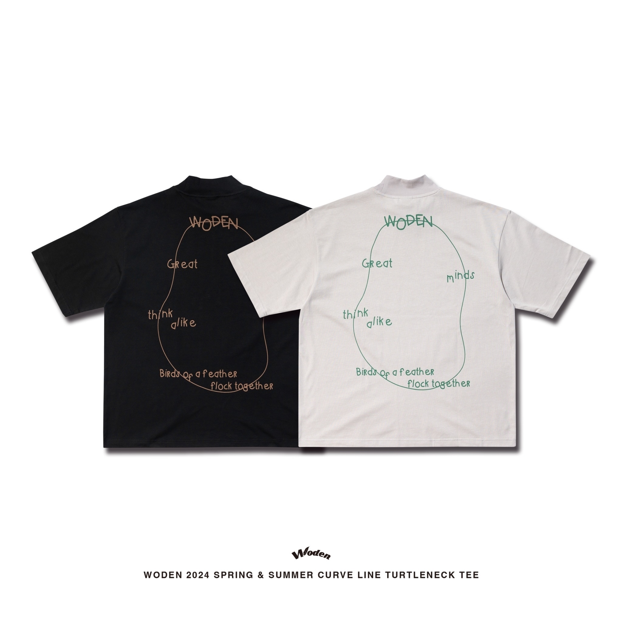 WODEN 2024 Spring & Summer 067 Curve Line Turtleneck Tee
