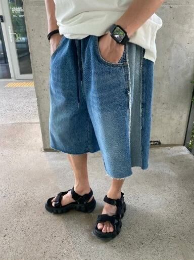 洗水拼布牛仔短褲 HIGH FIVE-088P