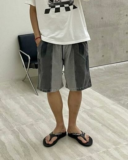 洗水拼布牛仔短褲 HIGH FIVE-090P