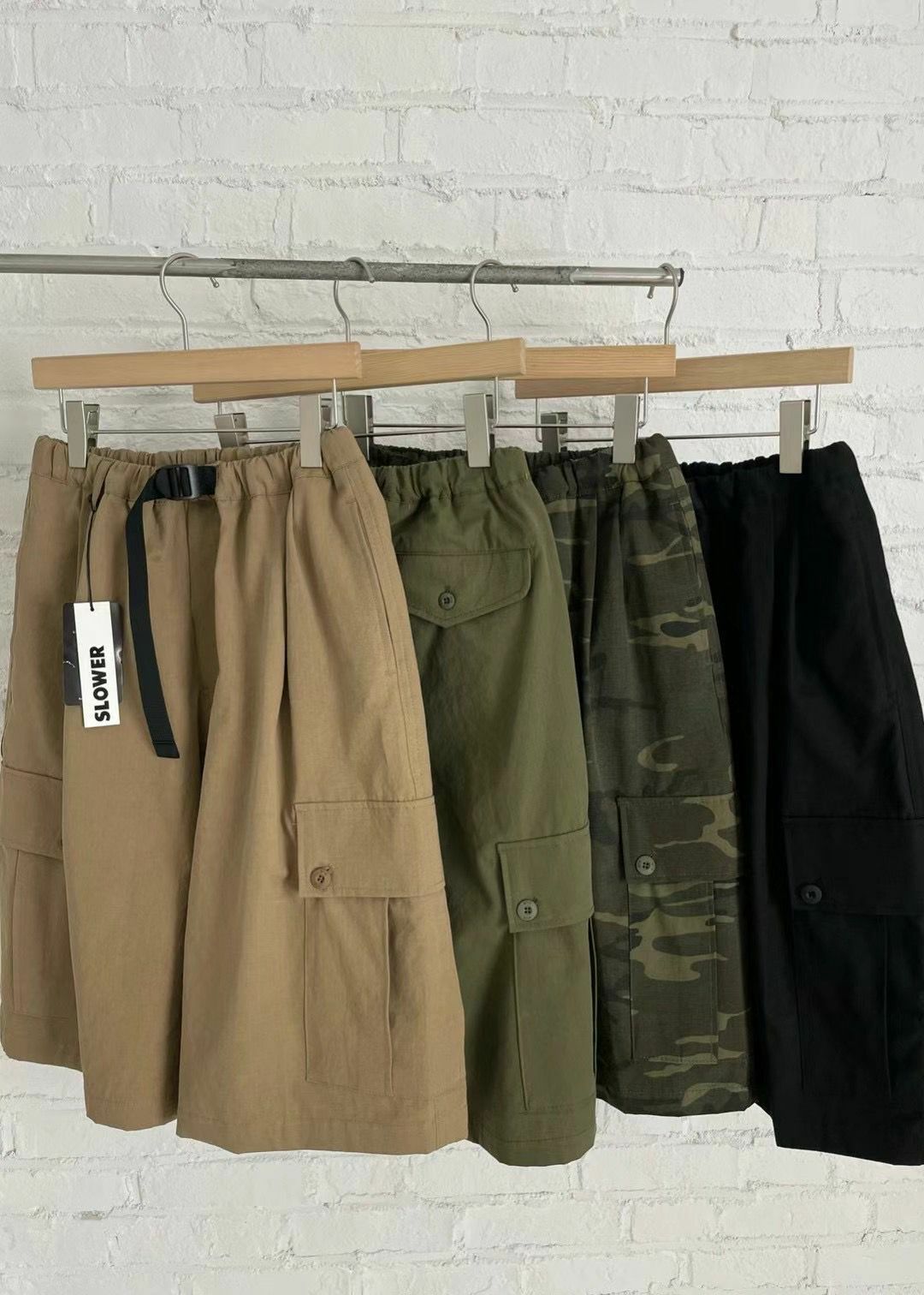 迷彩/淨色工裝短褲 SLOWER-007P