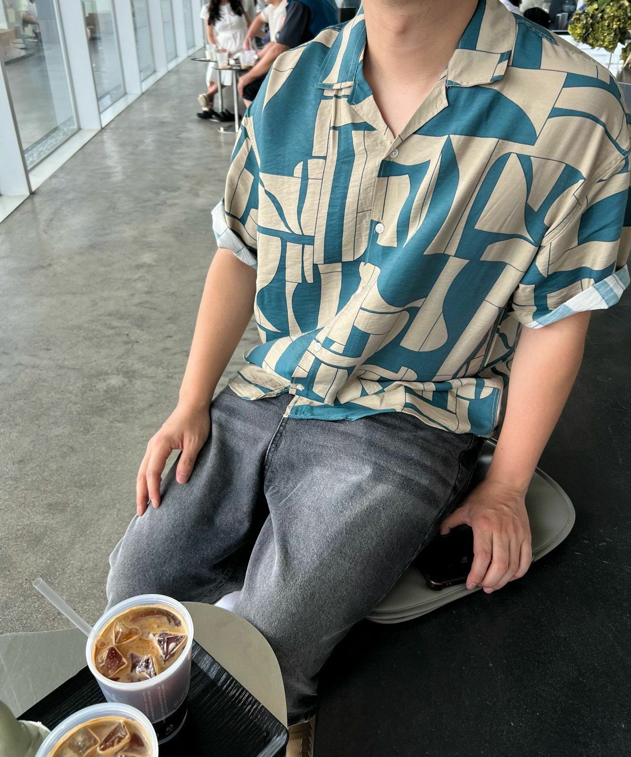 幾何圖案短袖恤衫 MAIDEN-025S