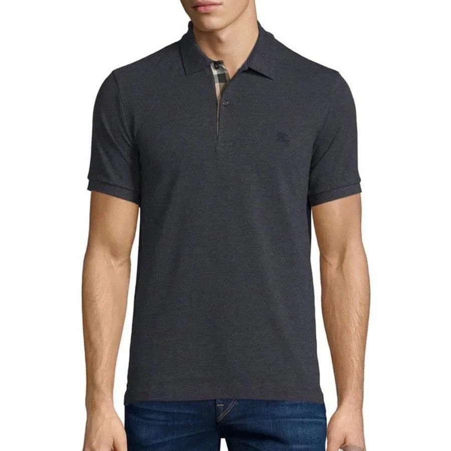 Burberry Men's Polo in Cotone Con Grey