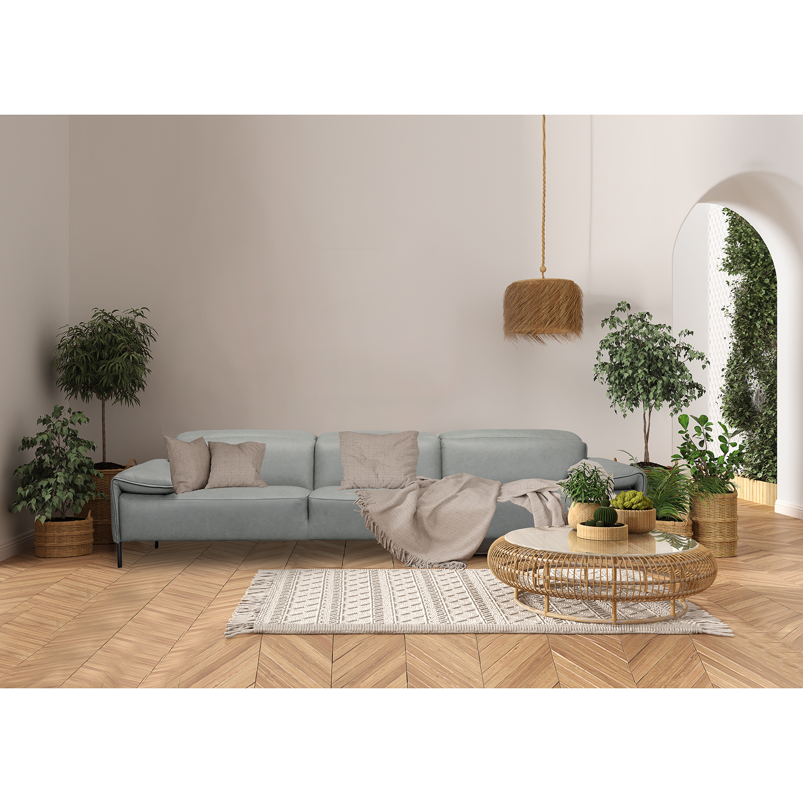 Jada 全牛皮沙發 - 霧灰色〔SFV3562〕