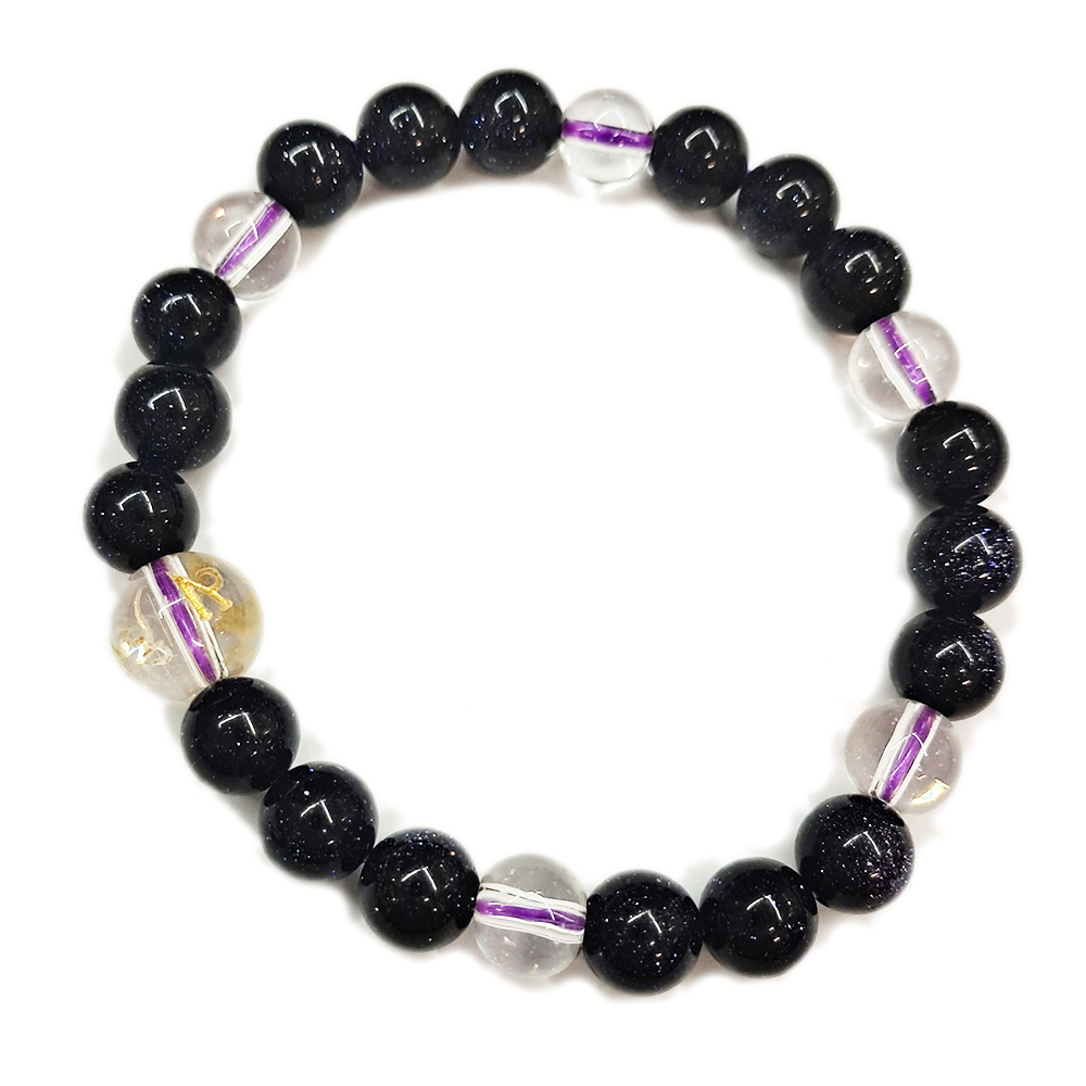 六字真言{水晶}&藍砂石手珠6mm【十方】153497