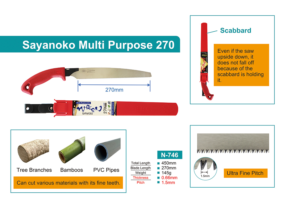 ＊中崙五金【附發票】日本製 NISHIGAKI 螃蟹牌 270MM 木材/塑膠鋸子 N746 手鋸 適合木材/塑膠 附收納鞘