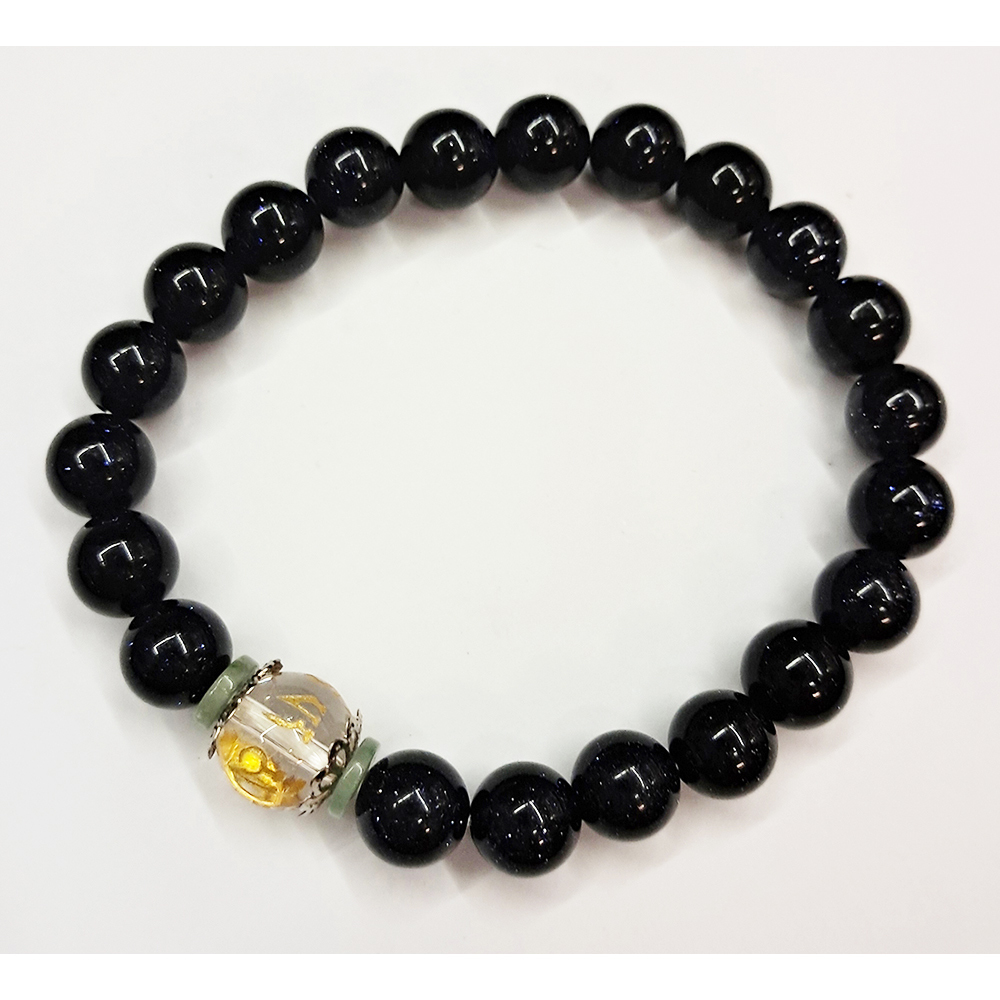 六字真言{水晶}&藍砂石手珠8mm【十方】153505