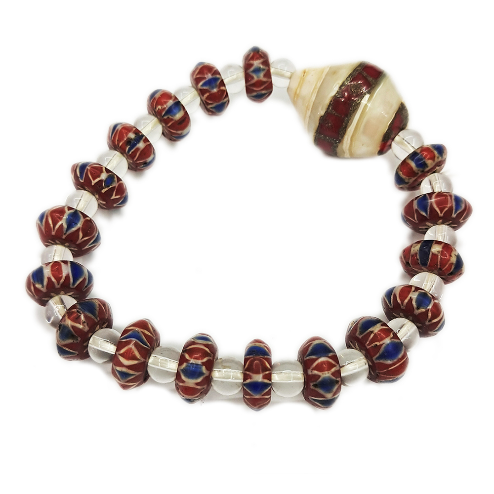 硨磲&雪弗蘭琉璃手珠5*12mm【十方】153508