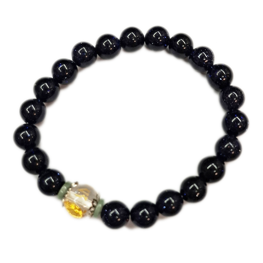 六字真言{水晶}&藍砂石手珠8mm【十方】153505