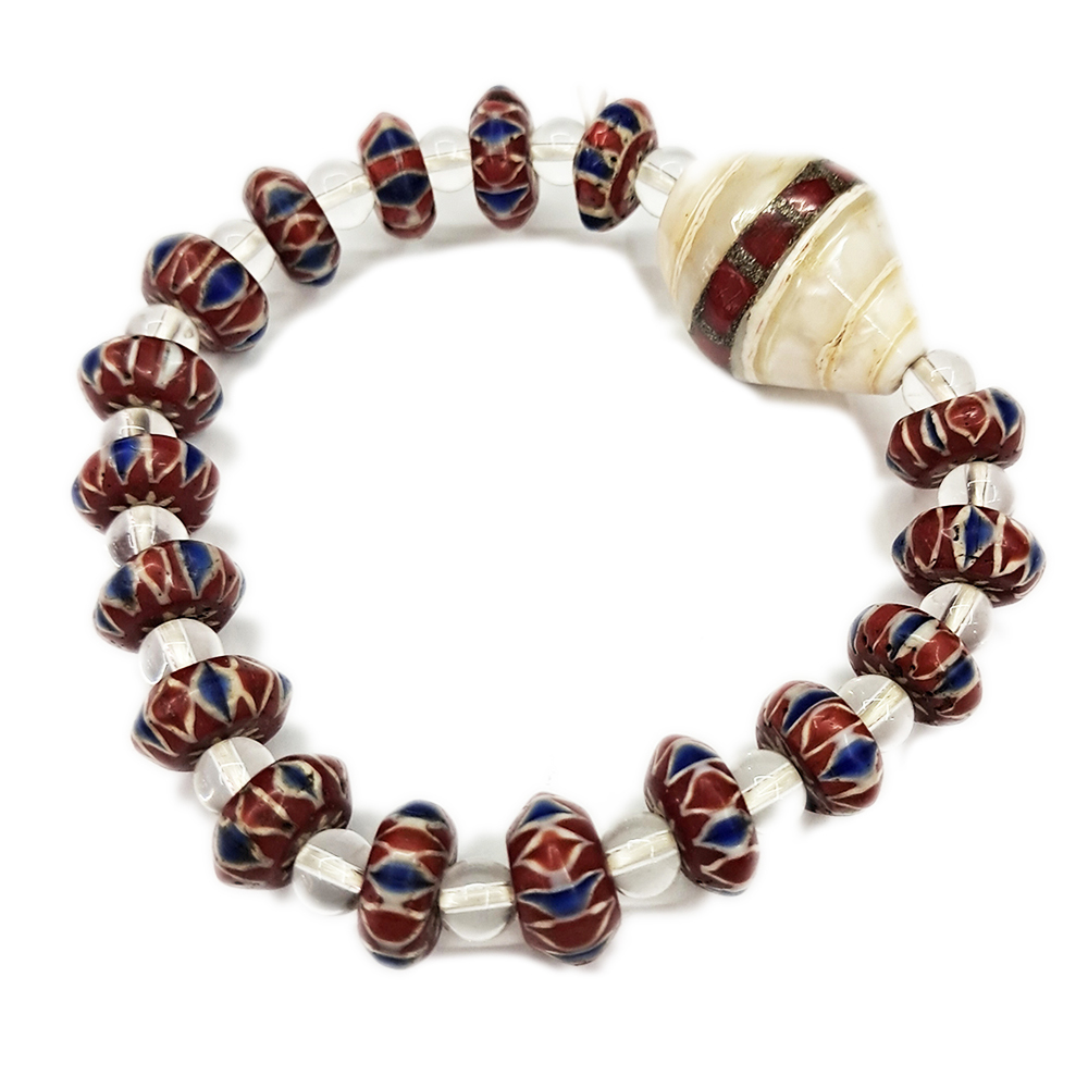 硨磲&雪弗蘭琉璃手珠5*12mm【十方】153508