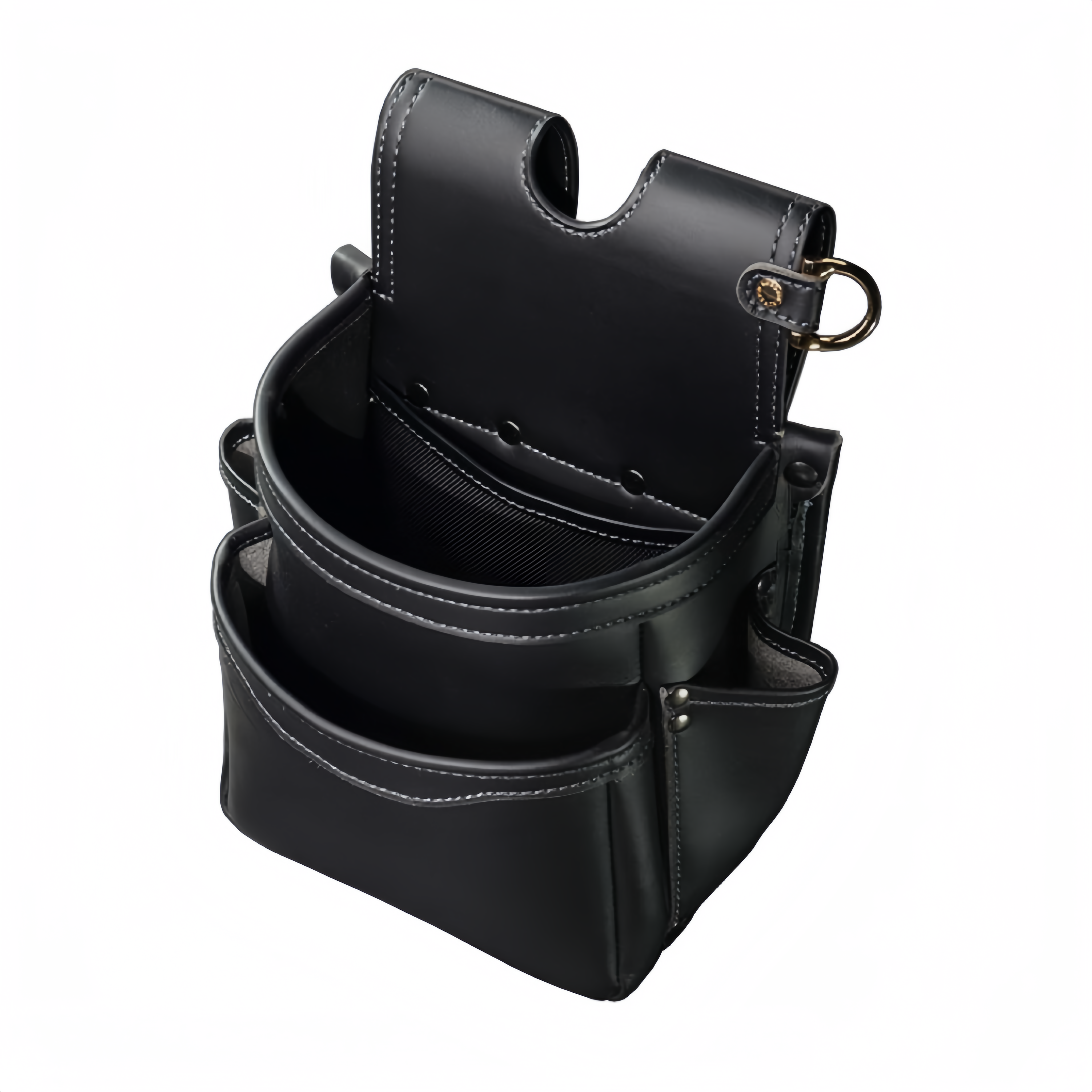 【Kurokin】輕量PU皮革腰間收納袋  二層 AB-22BG