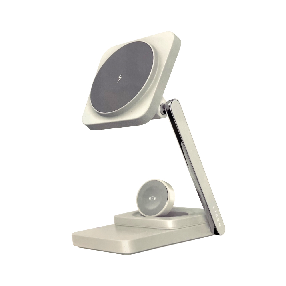 【Lisen】桌面三合一無線充摺疊支架