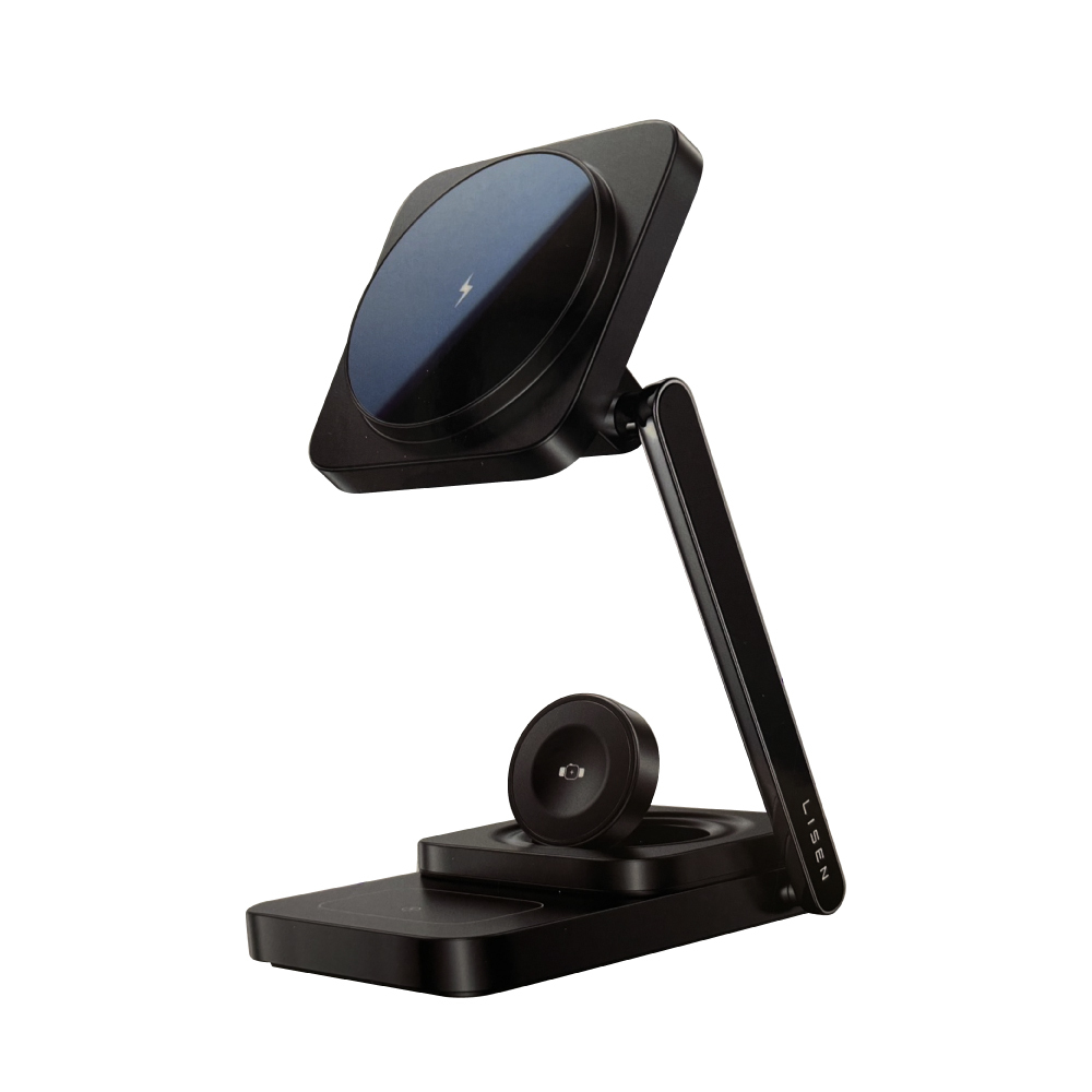 【Lisen】桌面三合一無線充摺疊支架