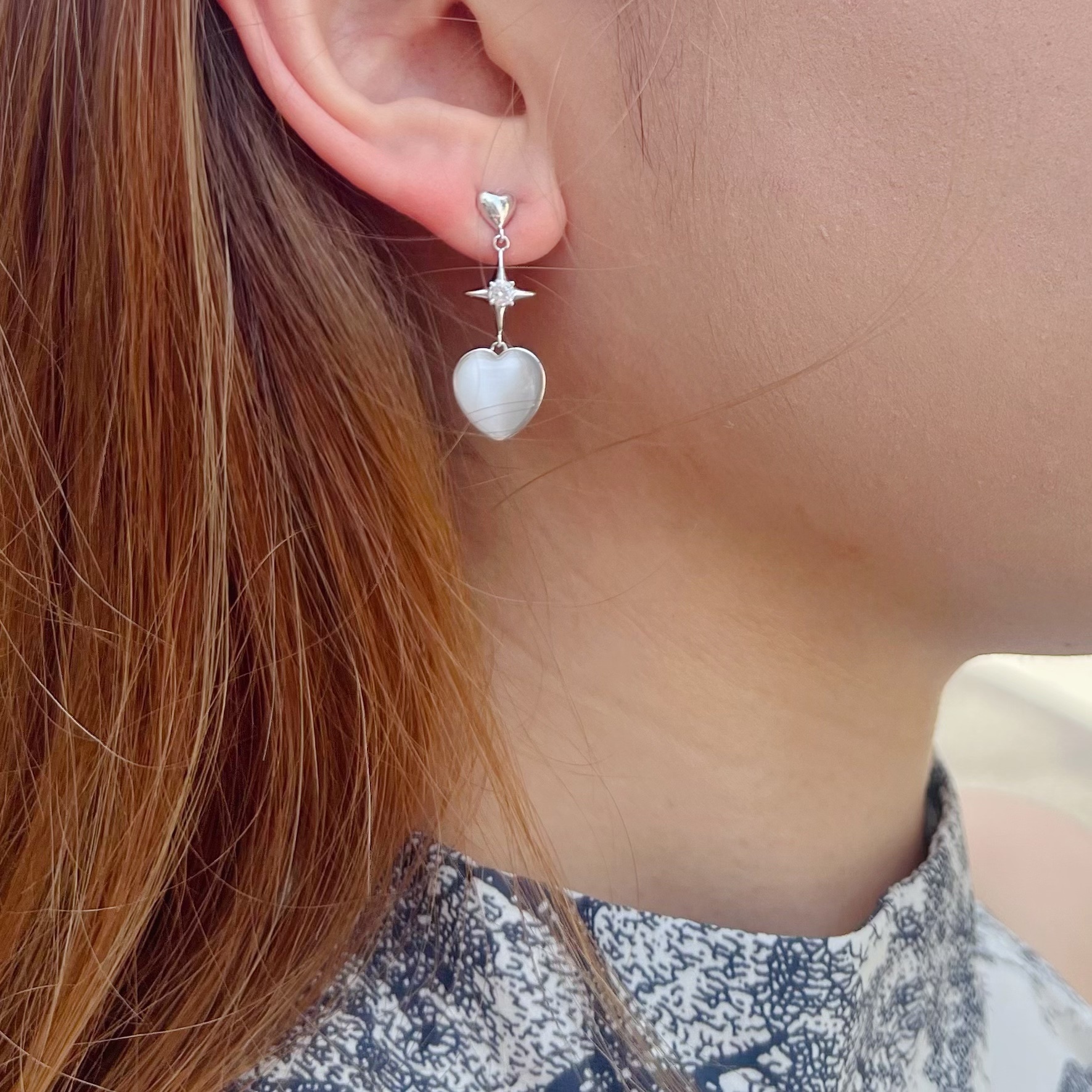 PYA0805 CATEYE STONG LOVE MY BEAR EAR RING