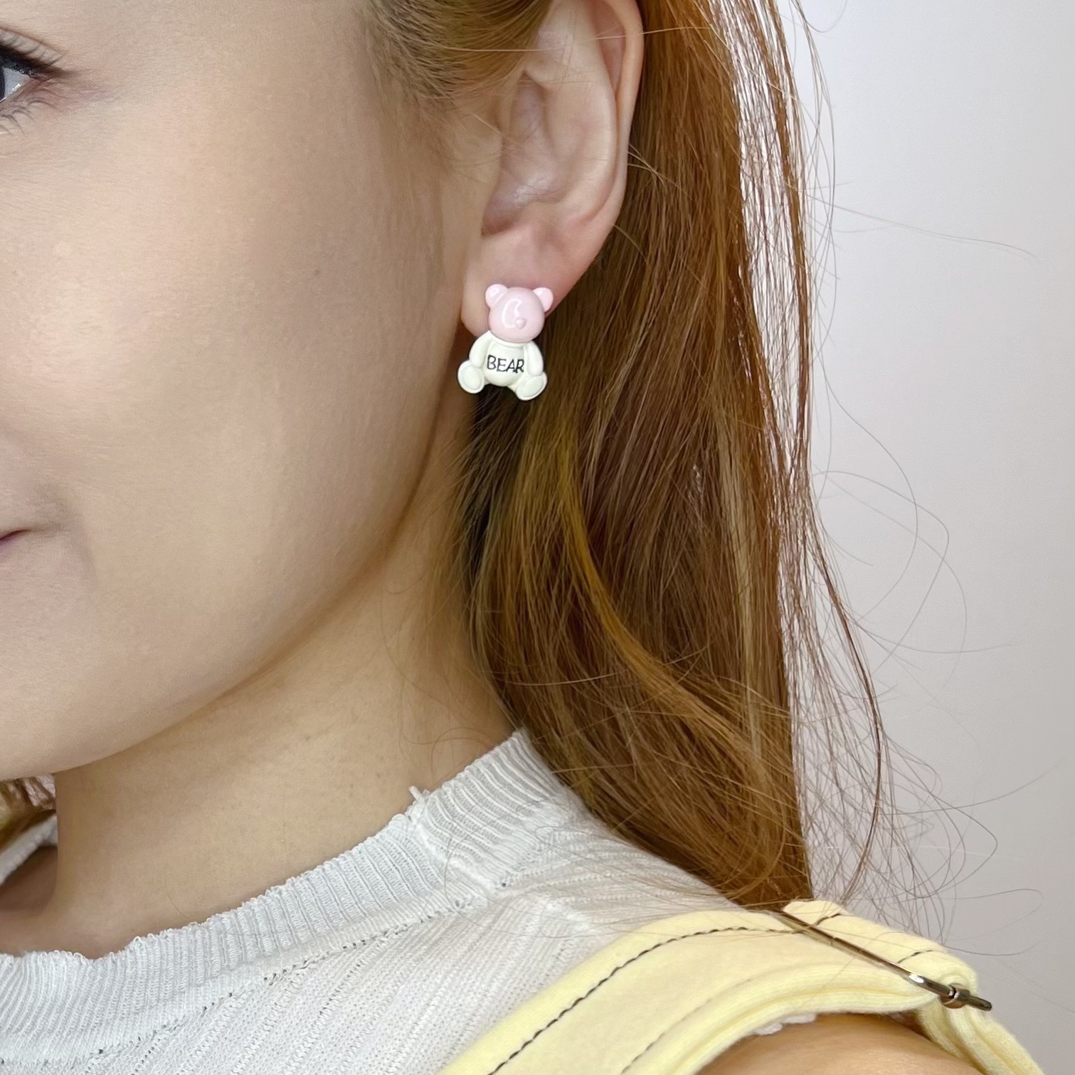 PYA0809 LOVELY BEAR BEAR EAR RING