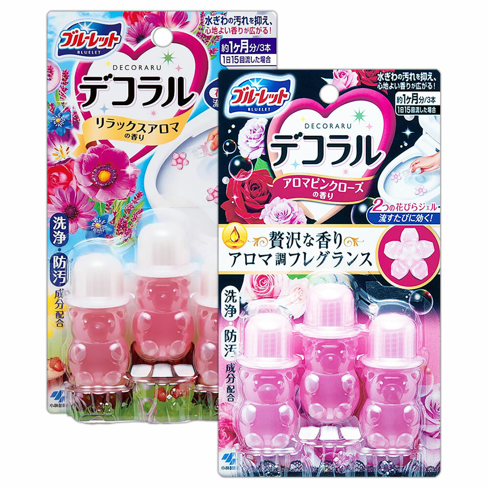 日本小林製藥馬桶清潔消臭凝膠 7.5g*3入(玫瑰花束/百合花束)