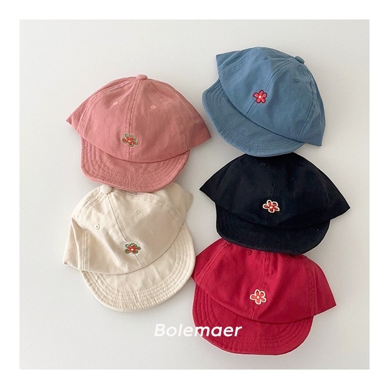 小花朵刺繡軟沿帽