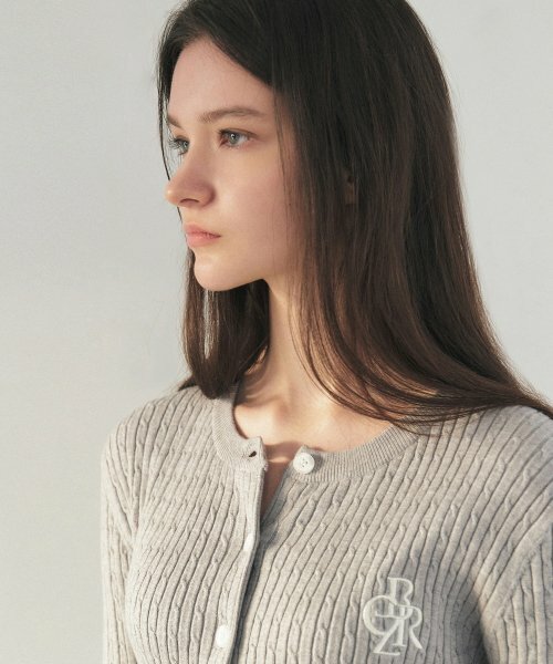 CITYBREEZE LOGO EMBROIDERY CABLE CARDIGAN