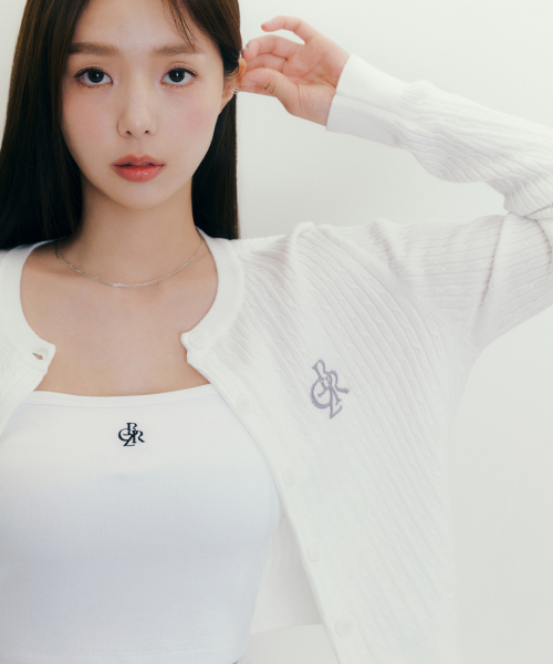 CITYBREEZE LOGO EMBROIDERY CABLE CARDIGAN