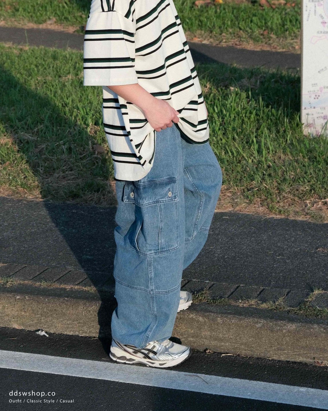 "現貨" ANST 側口袋牛仔水洗寬褲 ST.40