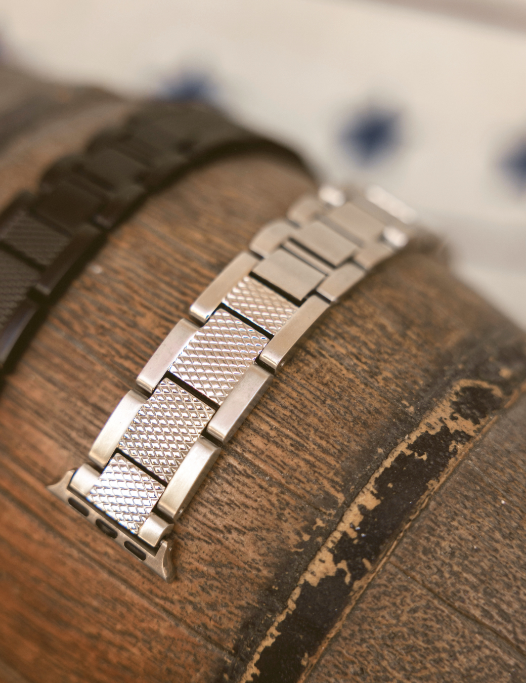 Apple Watch 硬漢粗獷霧面錶帶（銀色）