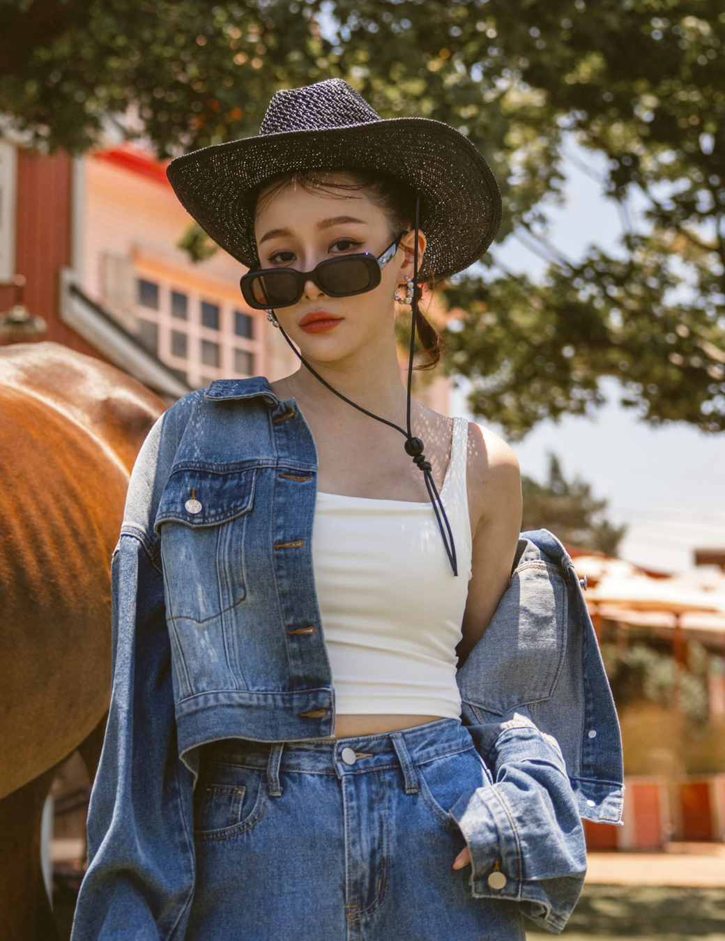 時尚小方框墨鏡（3色）