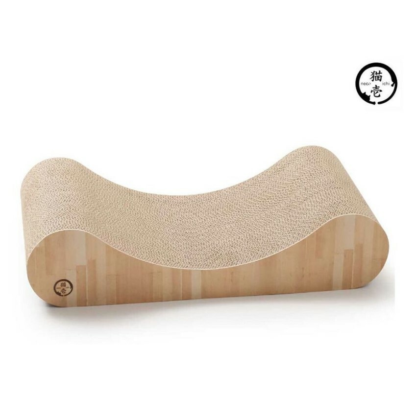 日本直送 貓壹Necoichi 抓抓床 M 躺躺枕 木紋 45X24Xh10.5cm