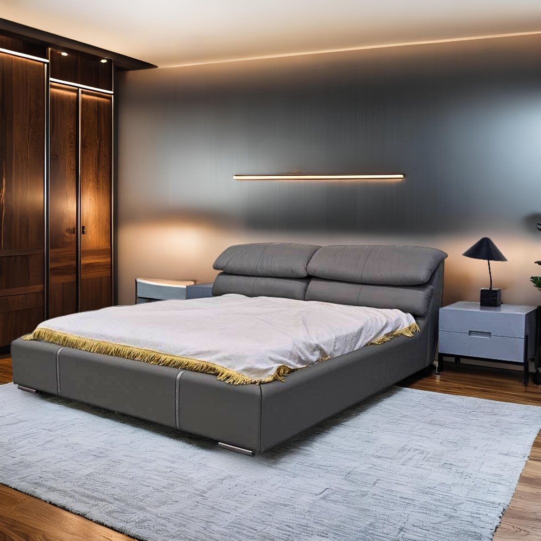 伊蓮娜 | 大氣軟包 | 6尺真皮床檯組