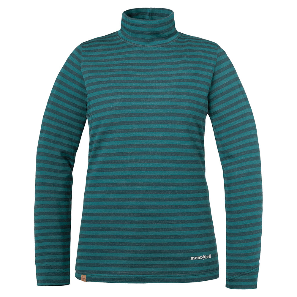 montbell: 美利奴羊毛 Merino Wool Plus Striped High Neck Shirt Women's