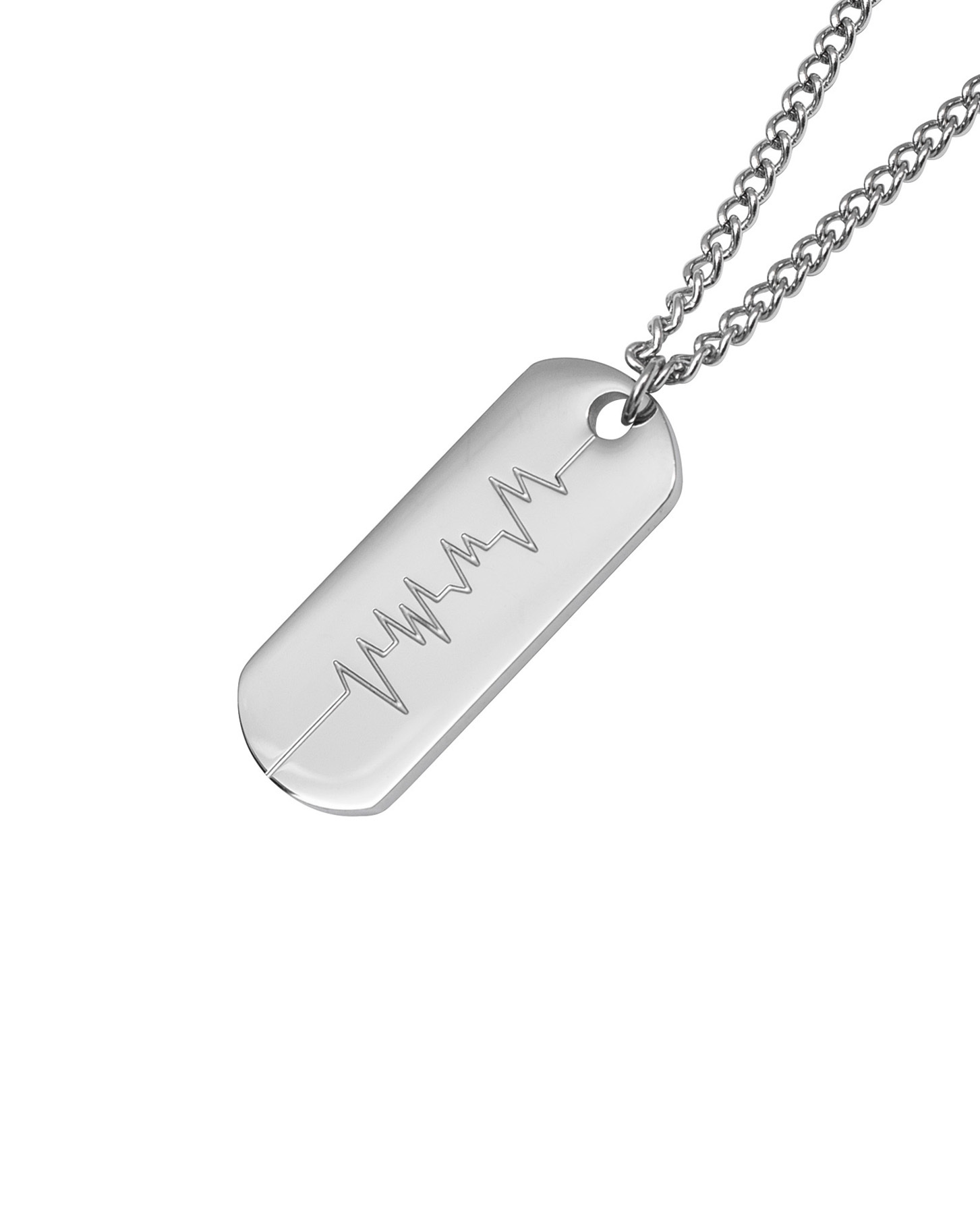 RECOVERY 心電圖項鍊-鋼製 (銀色)