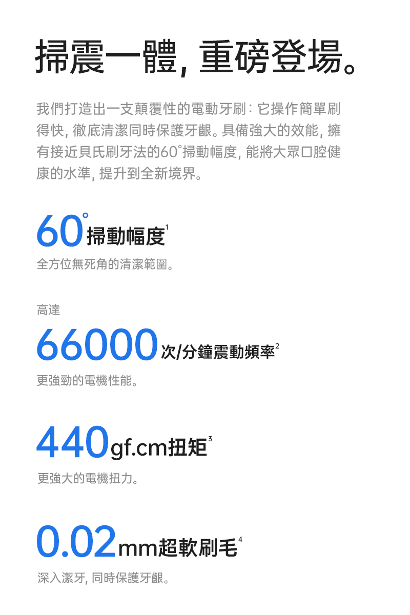 Laifen Wave 電動牙刷簡單好操作，Laifen 牙刷有獨創最大六十度角度的擺動幅度，Laifen 牙刷每分鐘振動頻率高達6萬6千次，專業伺服電機馬達讓扭力達到業界最高每公分440公克扭矩，Laifen 牙刷可搭配超細軟刷毛的專業刷頭，不只清潔更簡單高效率，更能保護牙齦健康避免萎縮，首次真實同時在完成掃動加上震動一體功能的電動牙刷