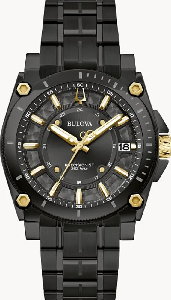 萬年鐘錶 - BULOVA 寶路華  BULOVA  Precisionist系列 滑動式秒針男錶 98B408 錶徑 40MM