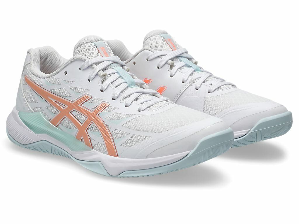 ASICS GEL-TACTIC 12 白奶油橙色 排球/手球鞋