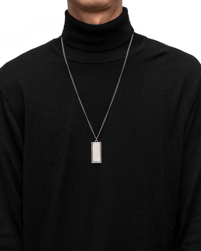 RECOVERY 缺口平面項鍊 (古銀)