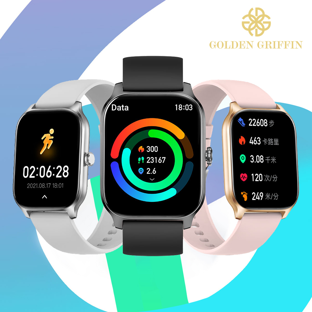 (預購)【Golden Griffin 金獅鷲】Y9 智慧通話手錶 多功能 運動 健康 音樂控制 超長續航 智能語音 快拆錶帶