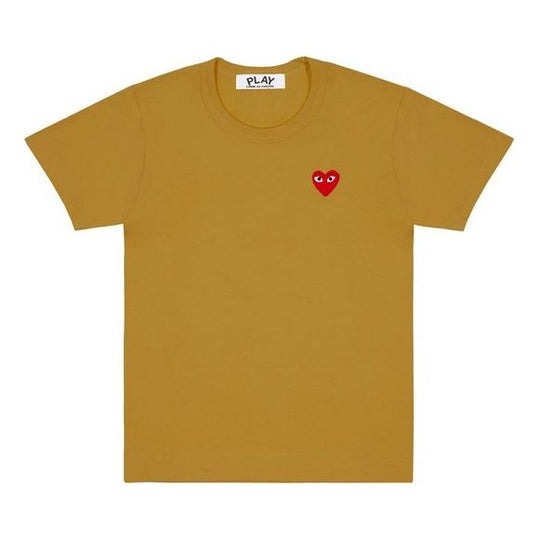 現貨┃日本製 川久保玲 PLAY CDG 基本款 芥末黃 紅愛心 短T