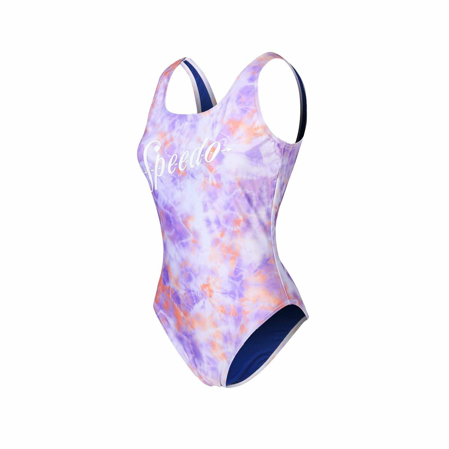 TIE-DYE 女士U背泳衣 - 紫