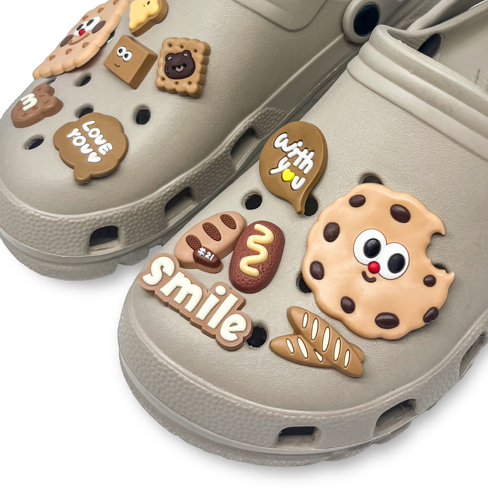 【洞洞鞋扣】餅乾 麵包 卡其色系列-12