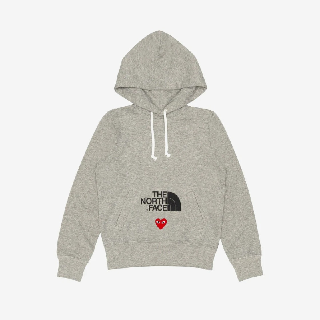 現貨┃日本製 川久保玲 PLAY CDG PLAY X The North Face 聯名款 灰色 長袖上衣 帽T