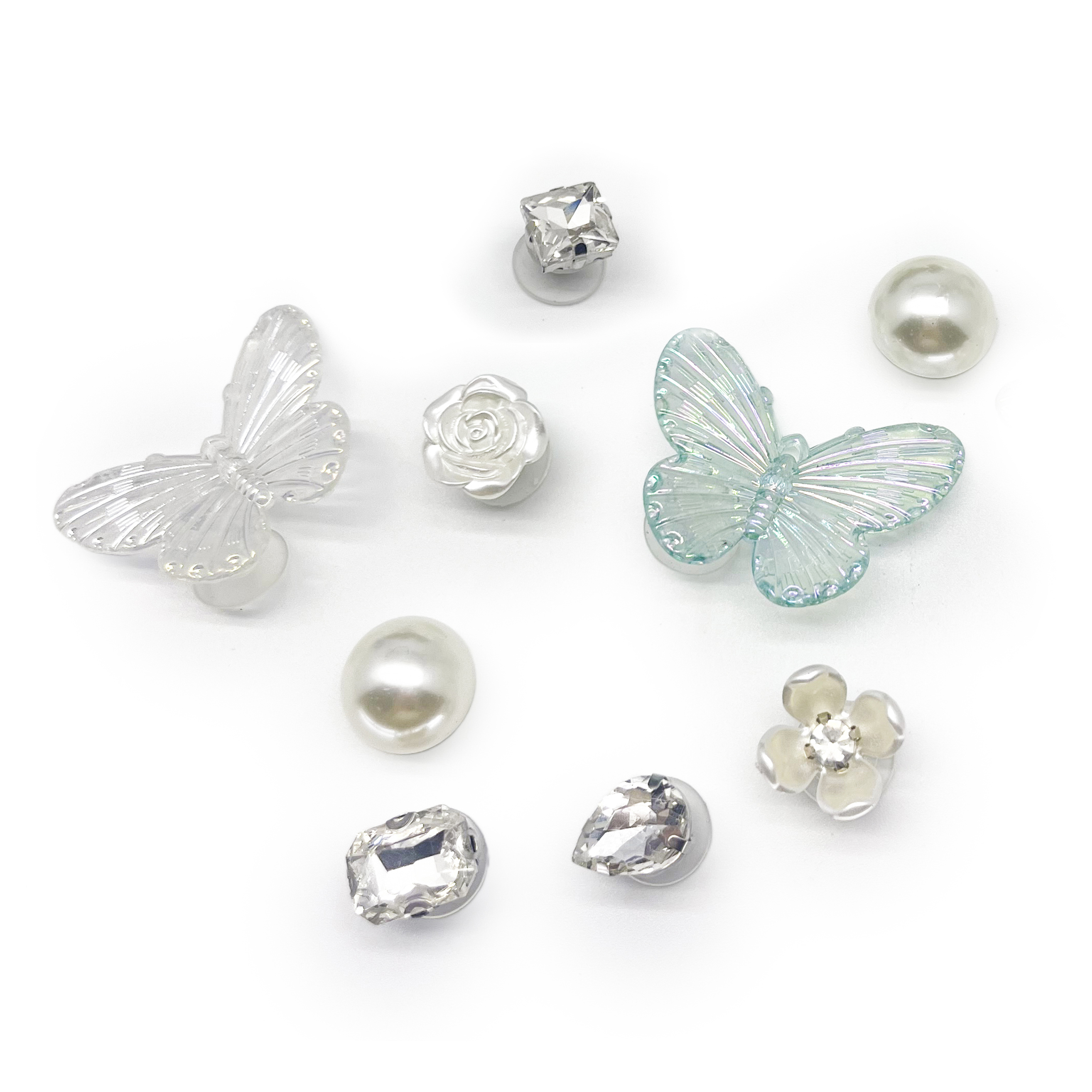 【洞洞鞋扣】仙氣飄飄蝴蝶鑽石珍珠 -8