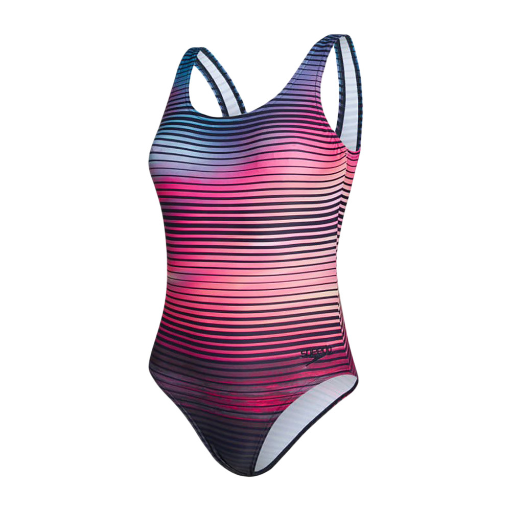 女士地中海復古U背帶連身泳衣