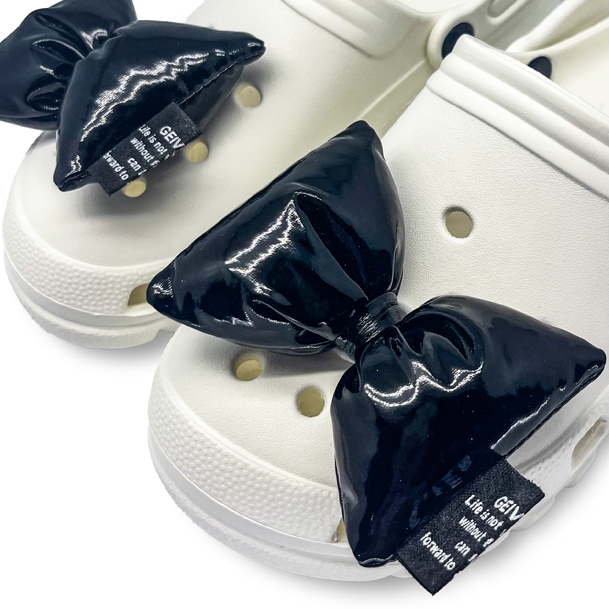 【洞洞鞋扣】甜酷黑色大蝴蝶結 2入