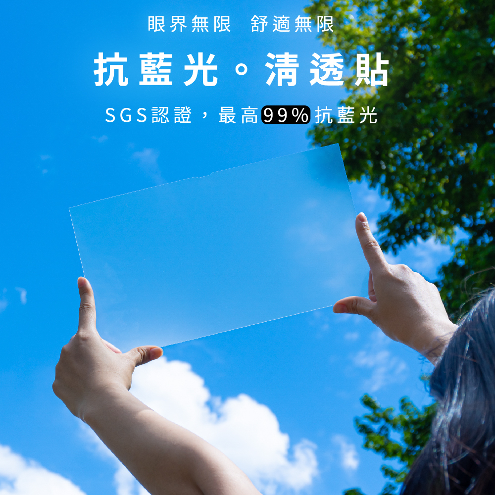 筆記型電腦【抗藍光。清透貼】高透不色偏