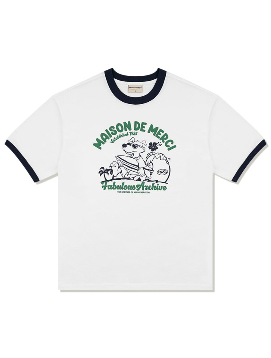 預訂｜FABULOUS ARCHIVE｜PUPPY SURFING RINGER T-SHIRT (男女可穿)