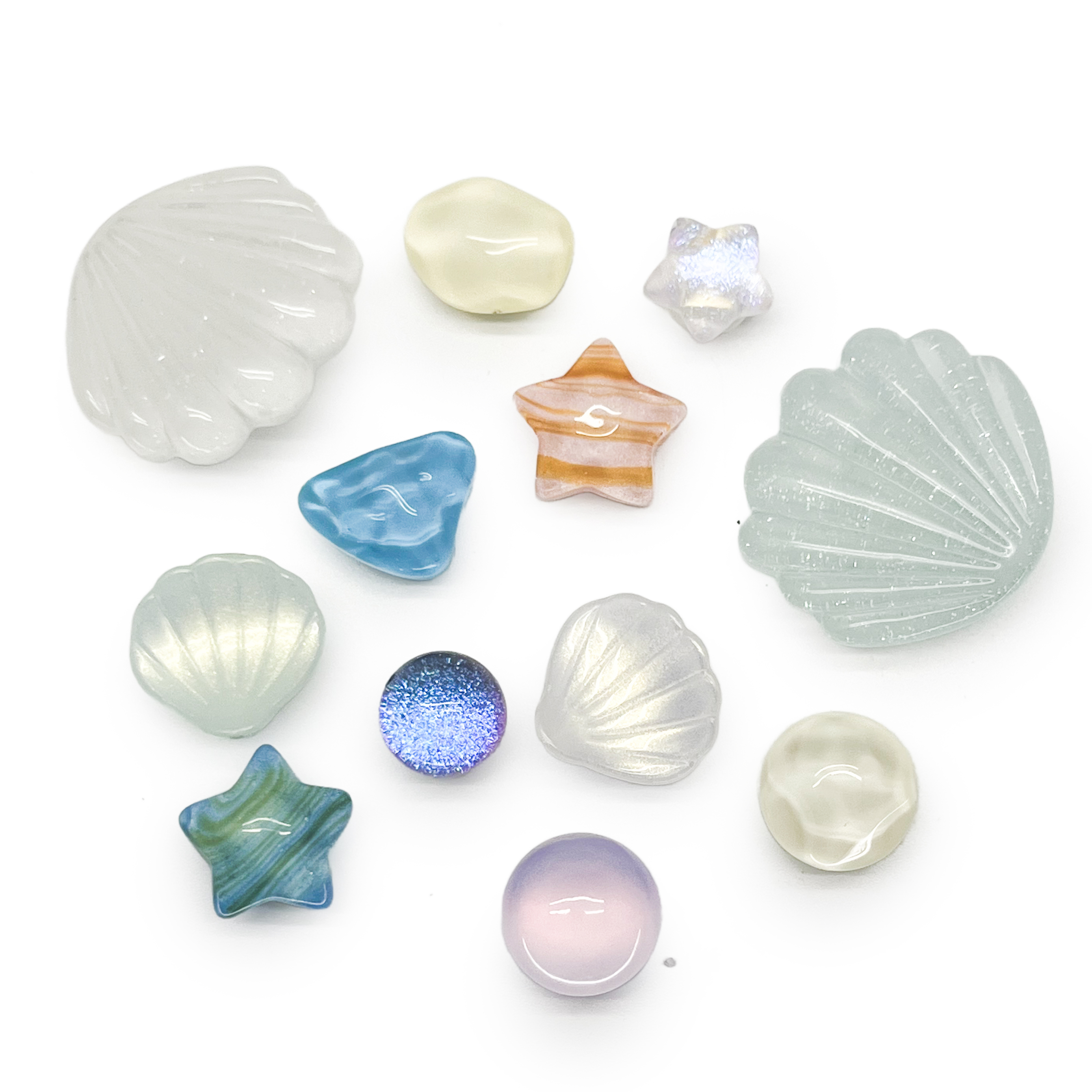 【洞洞鞋扣】美人魚的貝殼 果凍透光感 -17