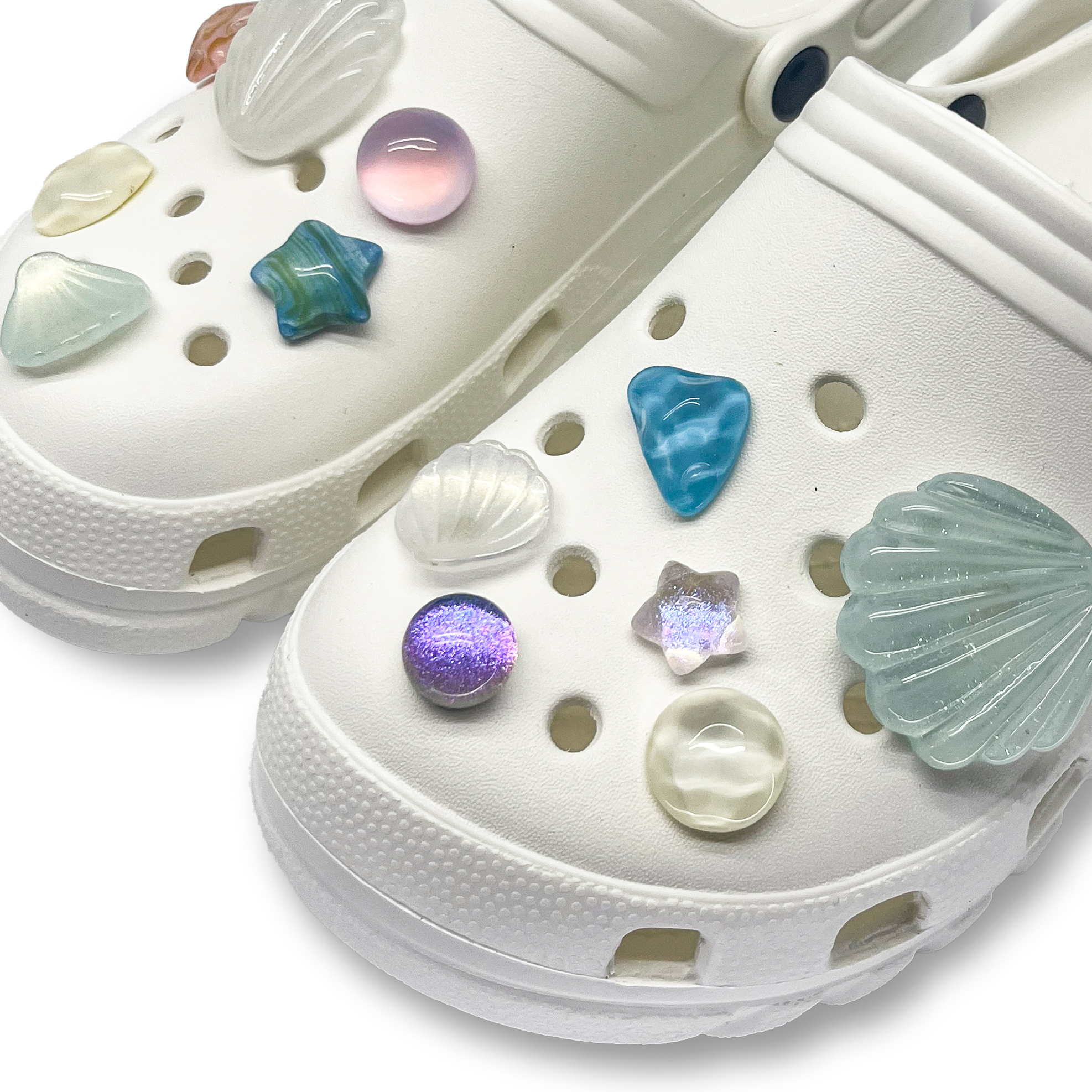 【洞洞鞋扣】美人魚的貝殼 果凍透光感 -17