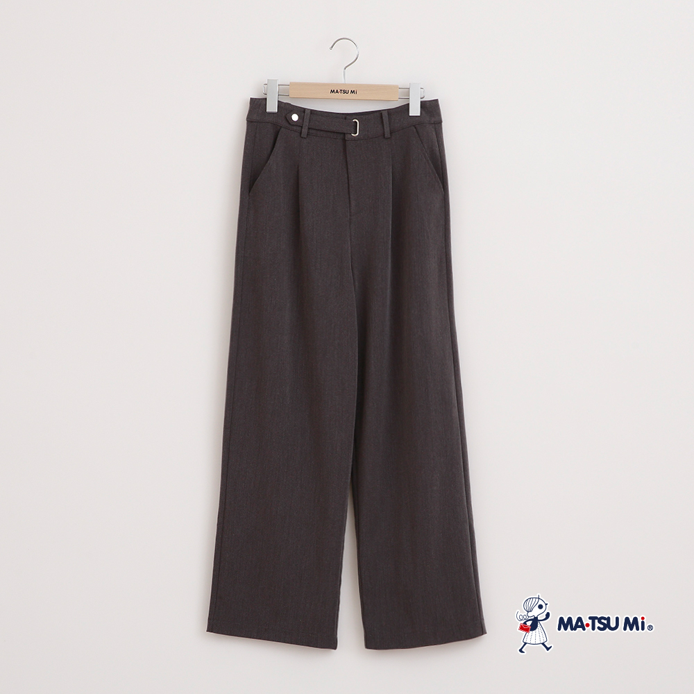 MA‧TSU Mi 腰帶設計西裝感長褲(深藍.深灰)